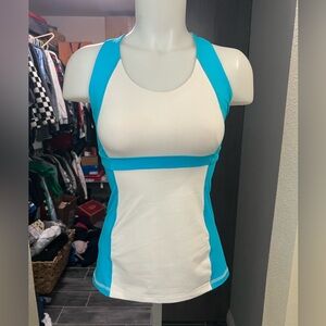 Lululemon Blue and White Workout Tank Top